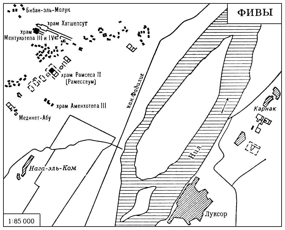 Фивы египет карта