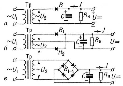 Схема выпрямления тока